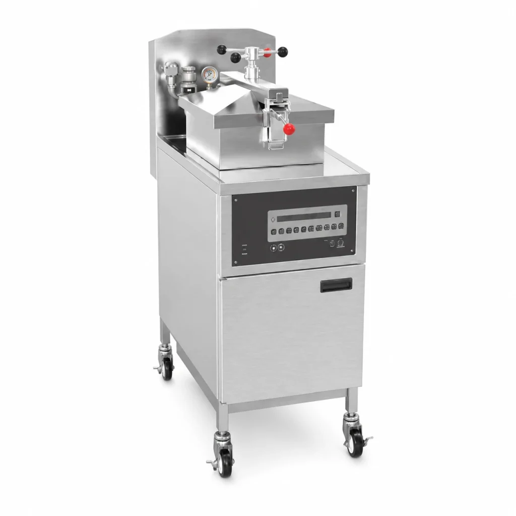 Gas-powered lift fryer